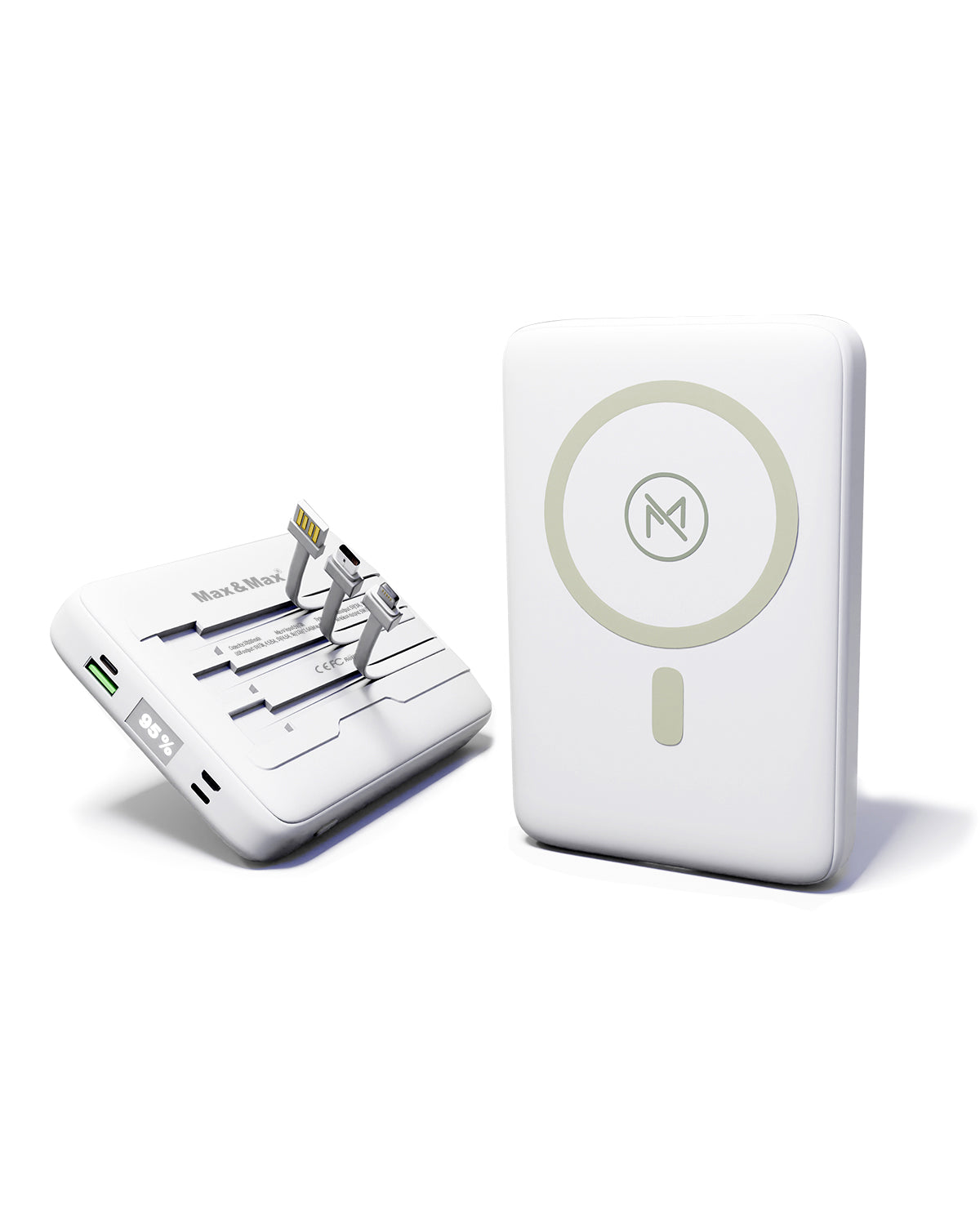 Wireless Power Bank Fast Charger with Built in Type-C, IPhone and USb Cables 10000 mAh Magnetic Wireless Power Bank Fast Charger with Built in Type-C, IPhone and USb Cables 10000 mAh Magnetic